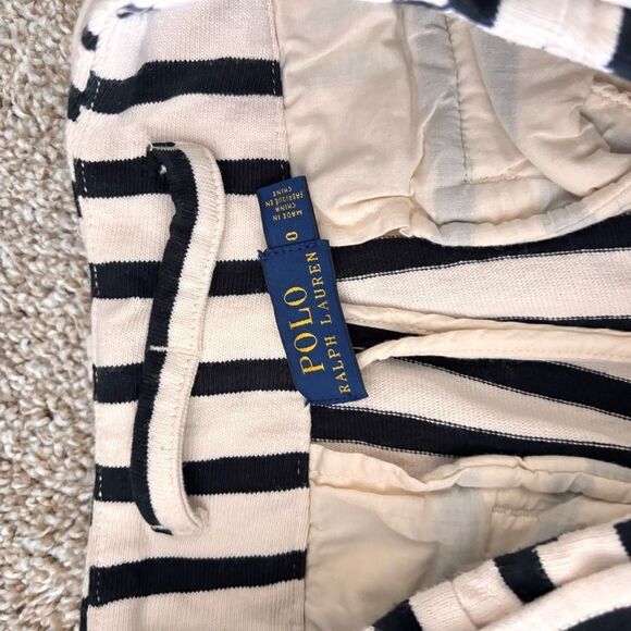 Polo Ralph Lauren Pants Size 4 Striped Straight Leg High Rise Belted Trousers - Picture 3 of 8